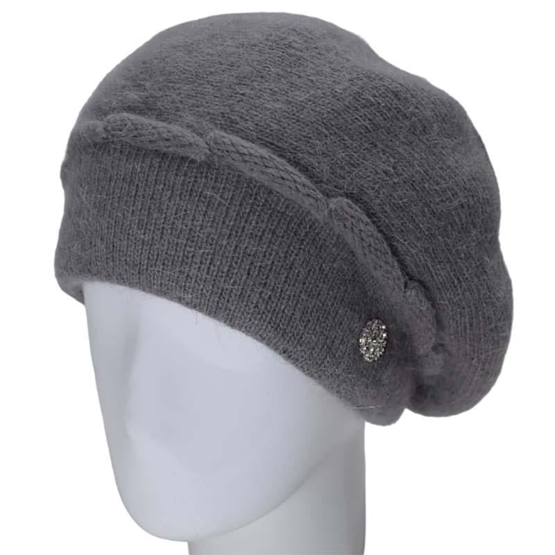 Берет жіночий Novita Динара ангоровий зимовий Дим (118713)