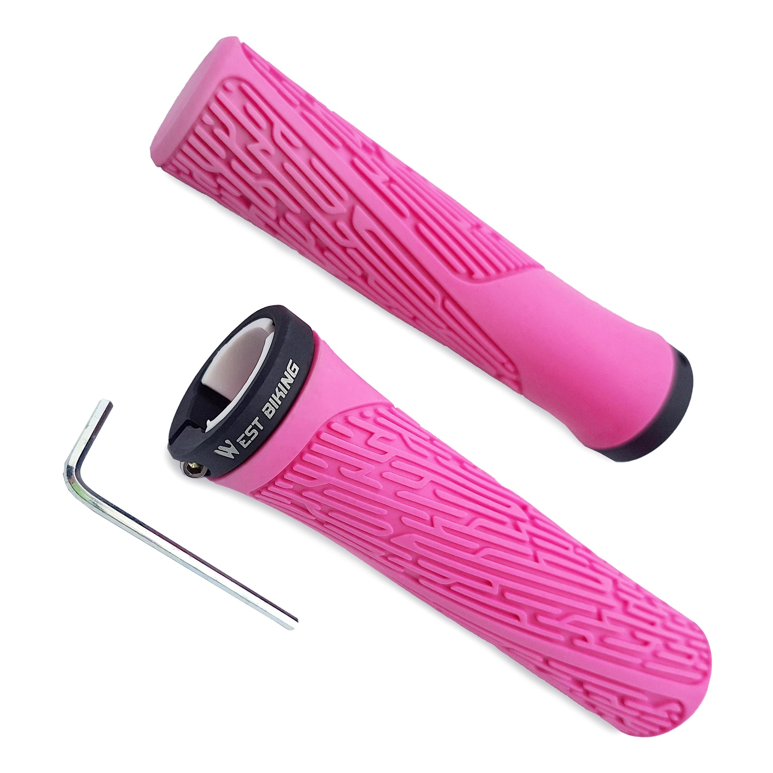Грипсы West biking YP0804061 прямые 130 мм с алюминиевым замком Розовый (G0000974)