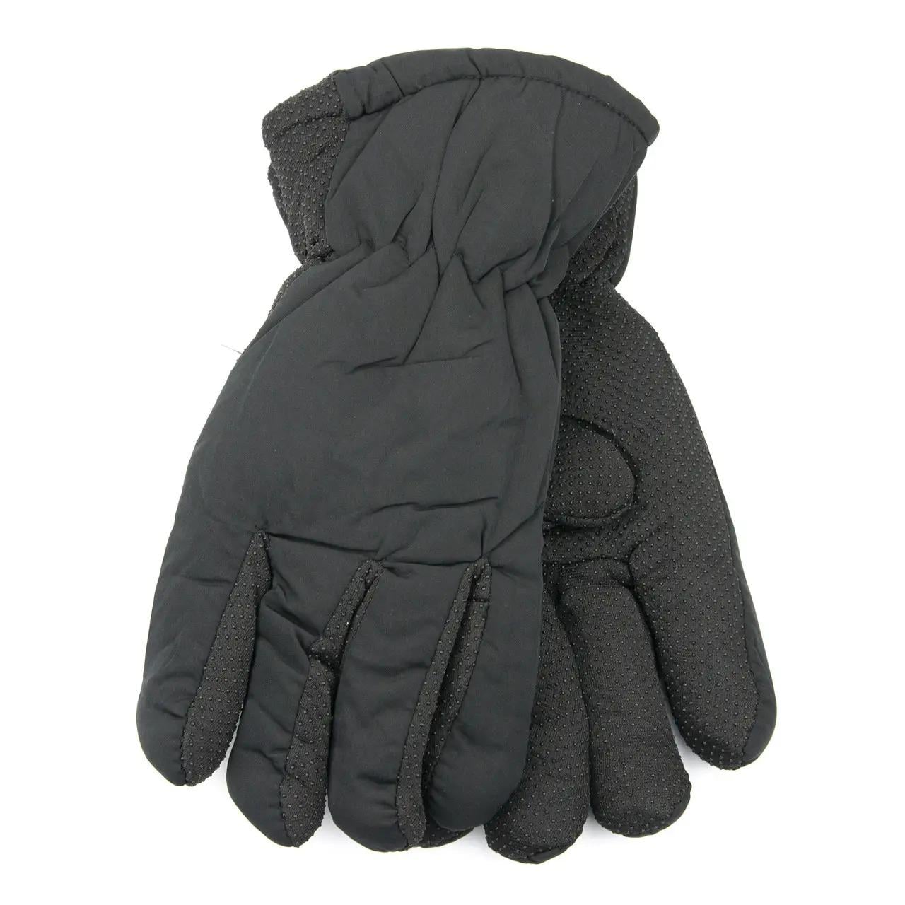 Перчатки мужские болоневые на резинке с меховой подкладкой S Черный (23-16-3)