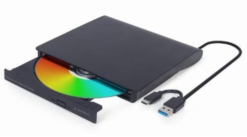 Оптичний привід зовнішній Gembird Чорний DVD+/-RW USB 3.1 / Type-C (DVD-USB-03)