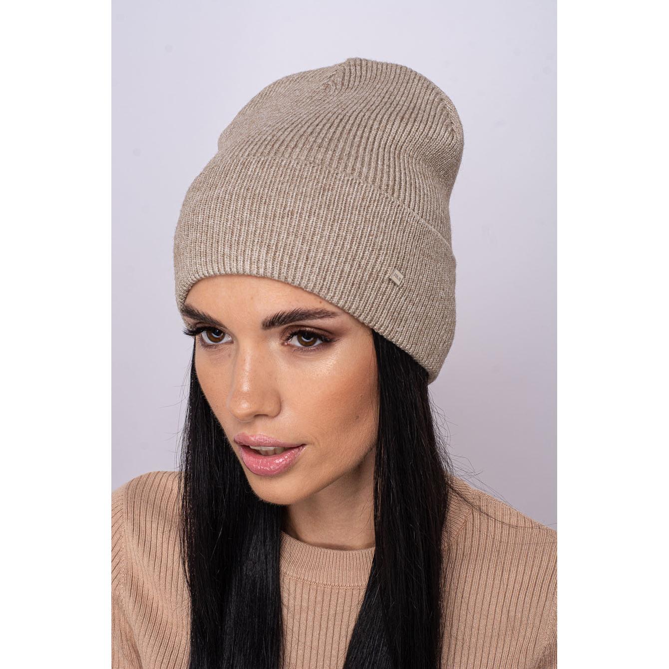 Шапка женская шерстяная Leks Дирол one size Бежевый меланж