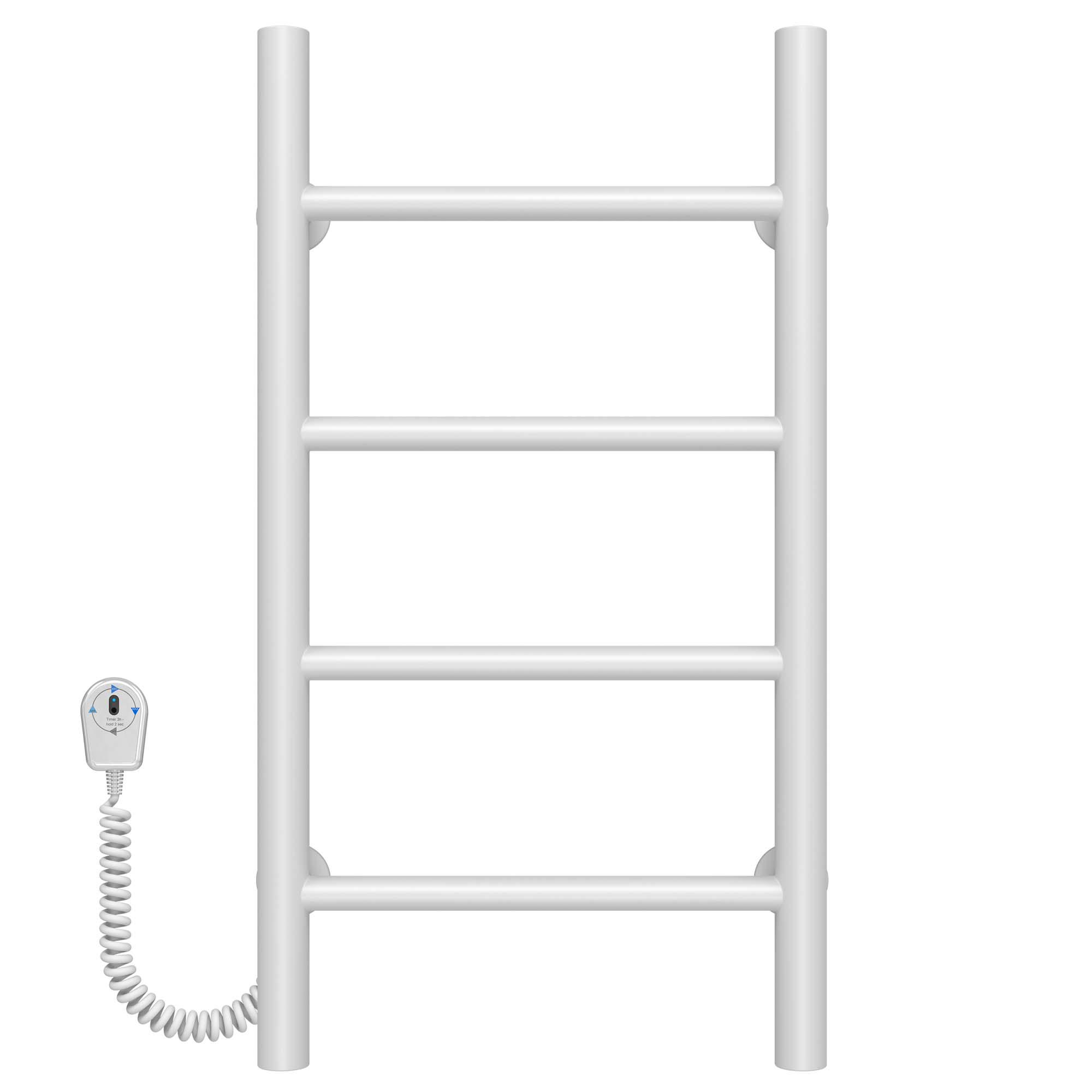 Полотенцесушитель электрический Deffi Орион П4 EF16 левое подключение нержавеющая сталь 200х600 мм Белый (C.OR.60.20.4.EWL5)