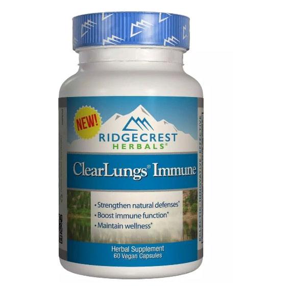 Комплекс для профілактики дихальної системи RidgeCrest Herbals Clear Lungs Immune 60 Veg Caps (RCH139)