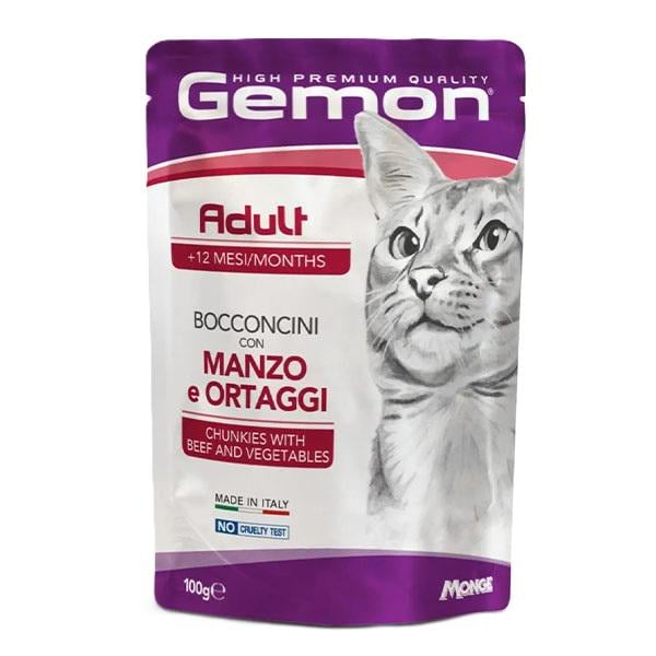 Корм для кошек влажный GEMON Cat Wet говядина с овощами 100 г (000025792)