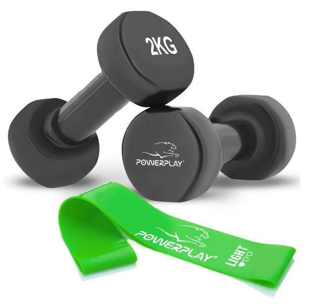 Гантели виниловые PowerPlay Achilles 4125 2 кг 2 шт. Черный (PP_4125_2kg_2in)