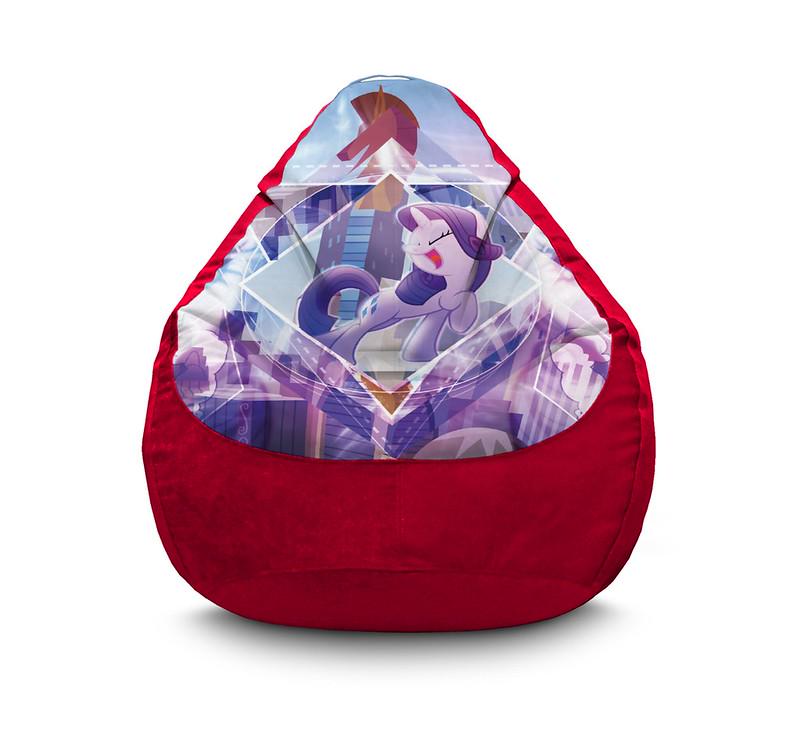 Кресло мешок My Little Pony Abstract Twilight Sparkle Флок XL 80х110 см Красный