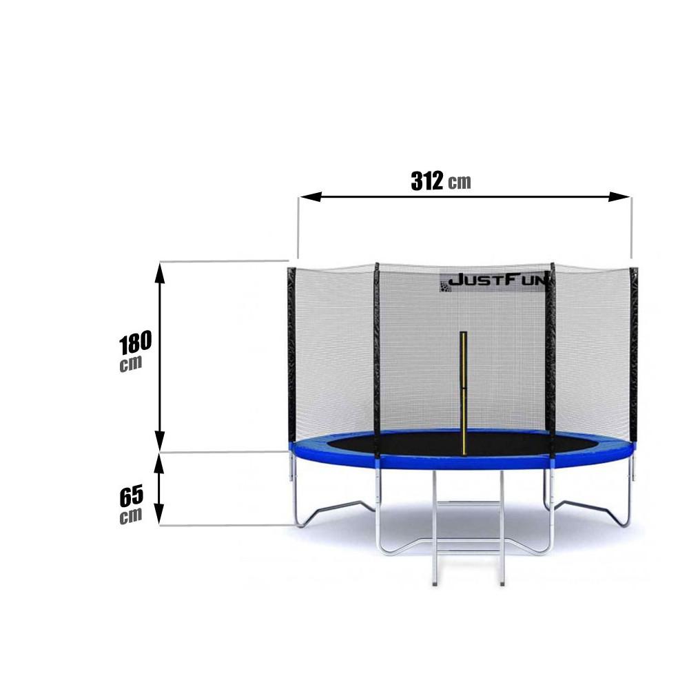 Батут Just Fun з зовнішньою сіткою та драбиною 312 см Blue - фото 2