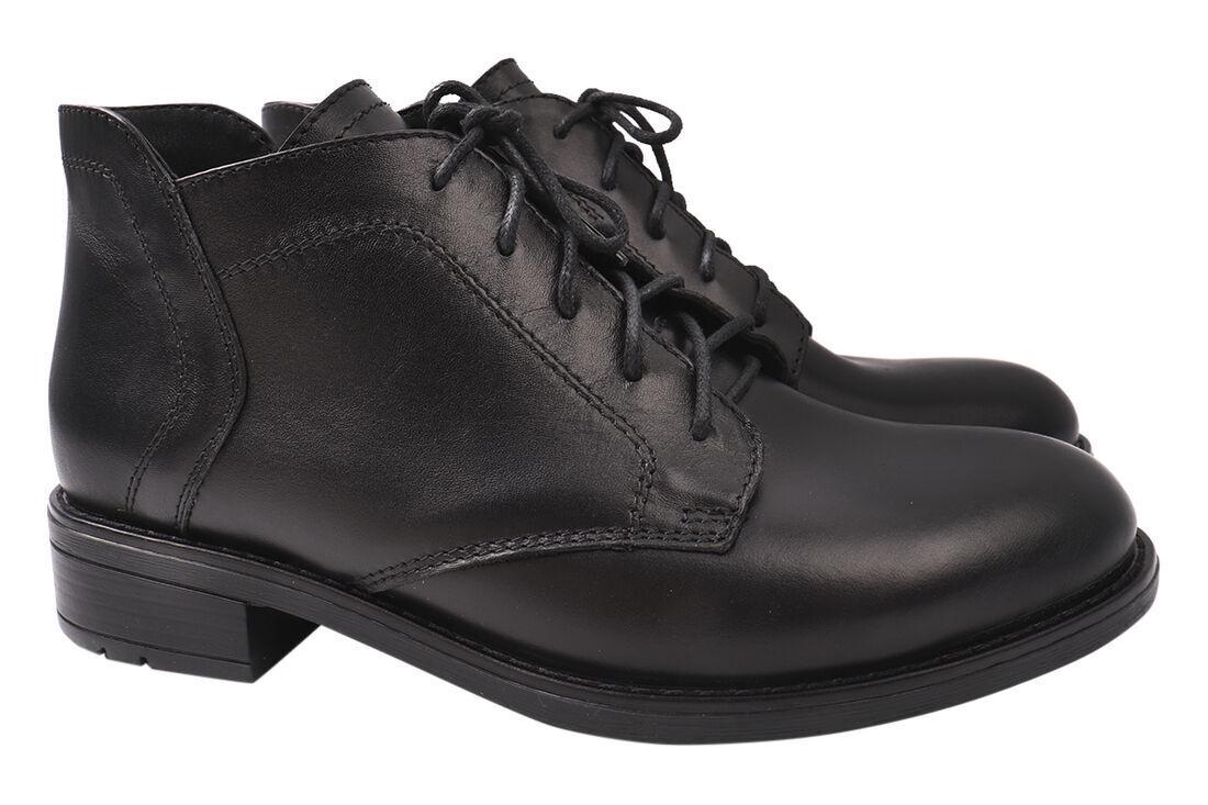 Ботинки женские R&Y из кожи на низком ходу р. 40 Черный (34-21DHC)