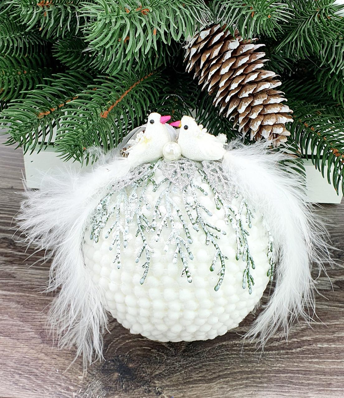 Шар новорічний ML 10 см Білий (d10)