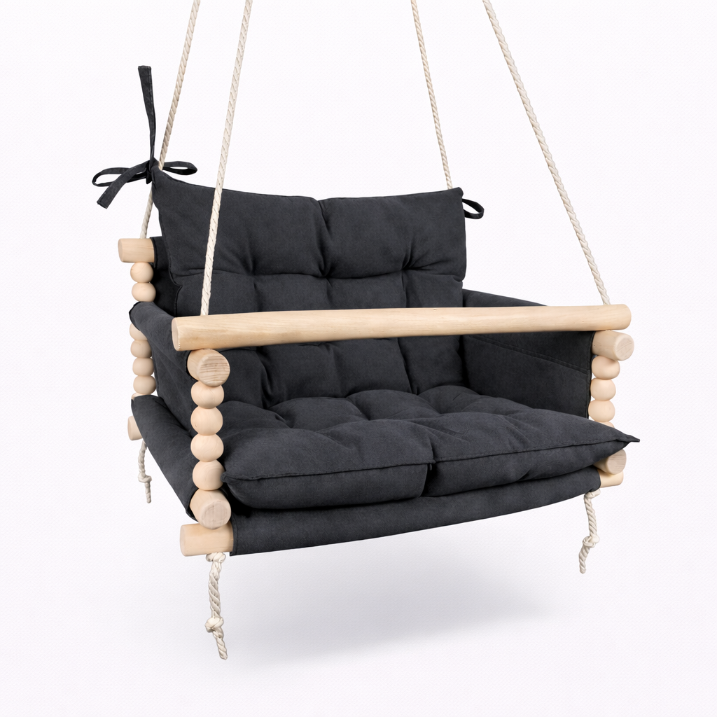 Детские качели подвесные Джуниор хлопок Темно-серый (gs-9127)