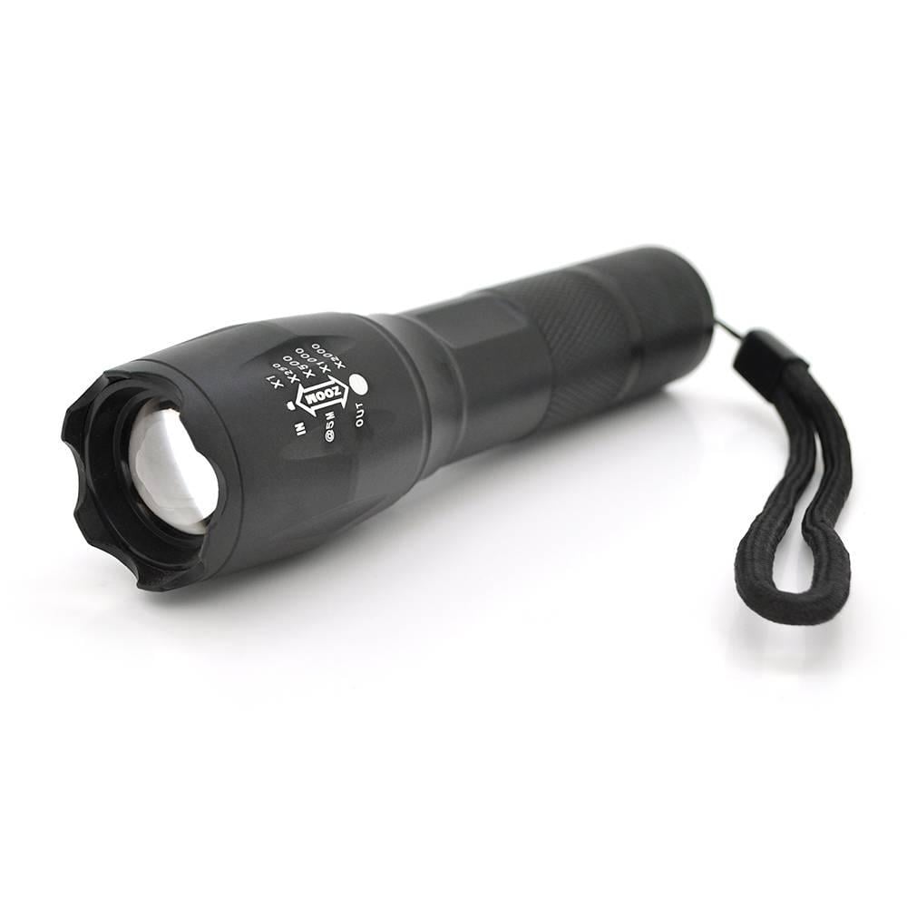 Ліхтар ручний Pipo XML-T6 1LED Cree T6 3W 5 режимів ZOOM 18650/2800mah перехідник 3хAAA IP44 СЗУ 130х30х27 мм Black (36254)