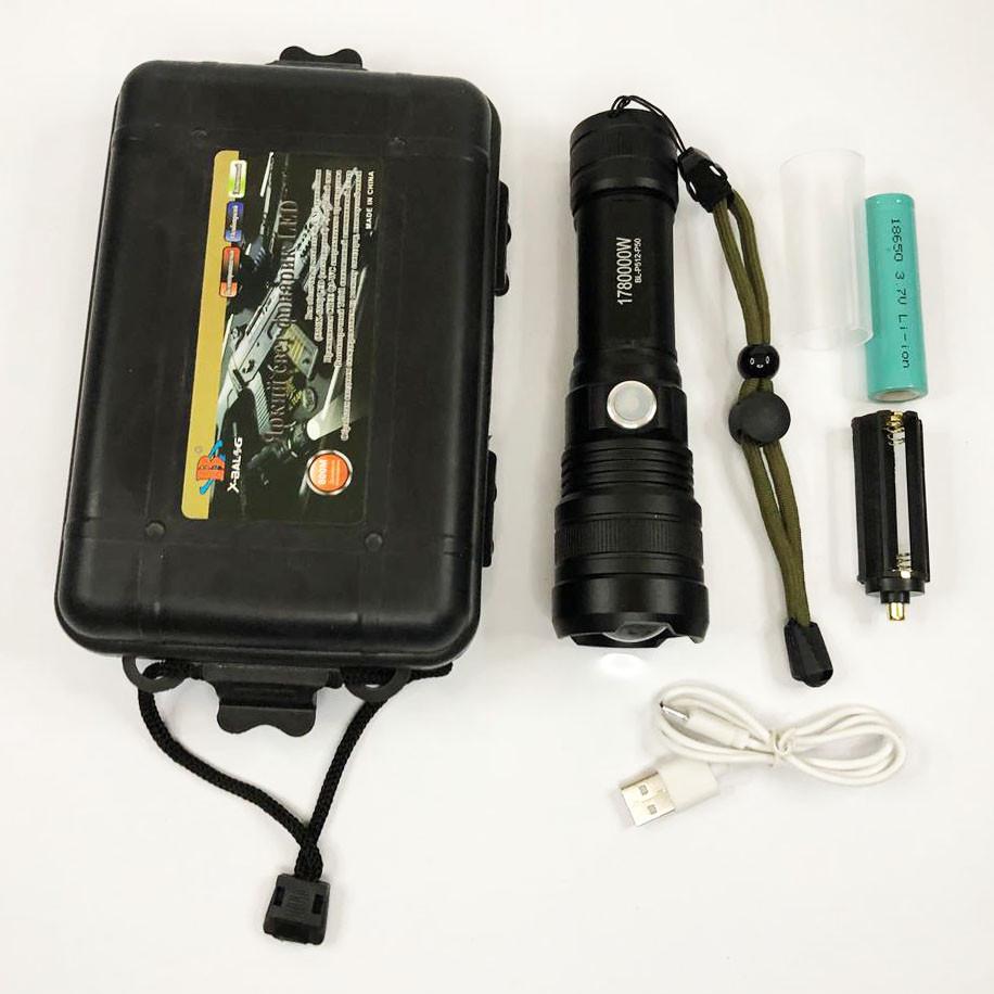Фонарь P512-HP50 ЗУ micro USB 1x18650/3xAAA zoom карманный мини (ws87428)
