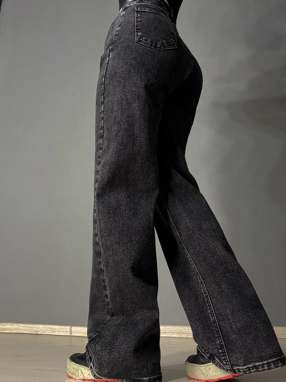 Джинси жіночі Vanver 82107 утеплені на флісі палаццо прямі р. 32 Чорний (5604) - фото 4