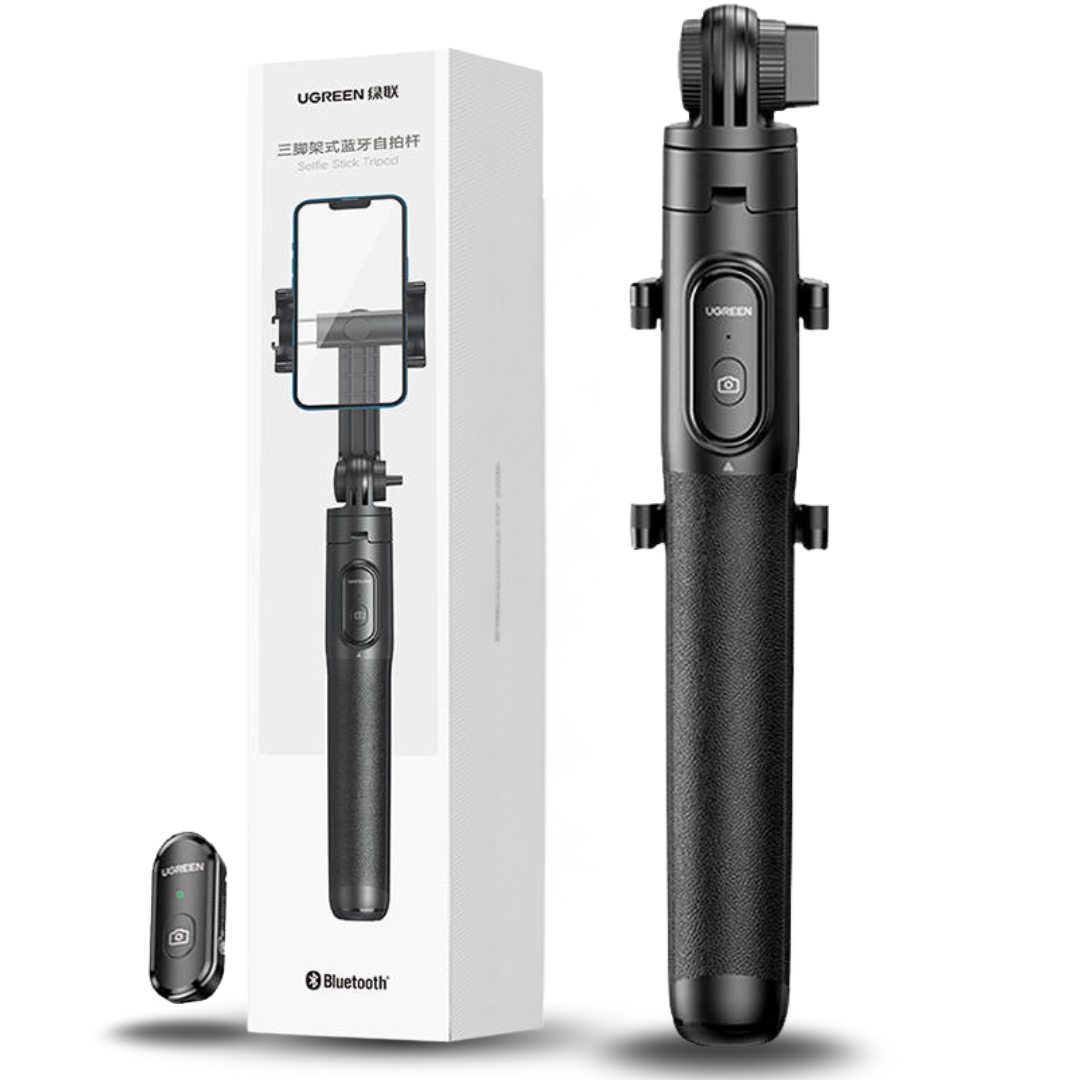 Селфи-монопод для телефона UGREEN 3в1 Bluetooth с телескопическим пультом 30-160 см (LP586)