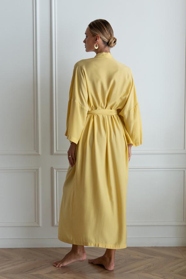 Халат шовковий з бавовною ONE Yellow (29517758) - фото 4 Халат шовковий з бавовною ONE Yellow (29517758) - фото 4