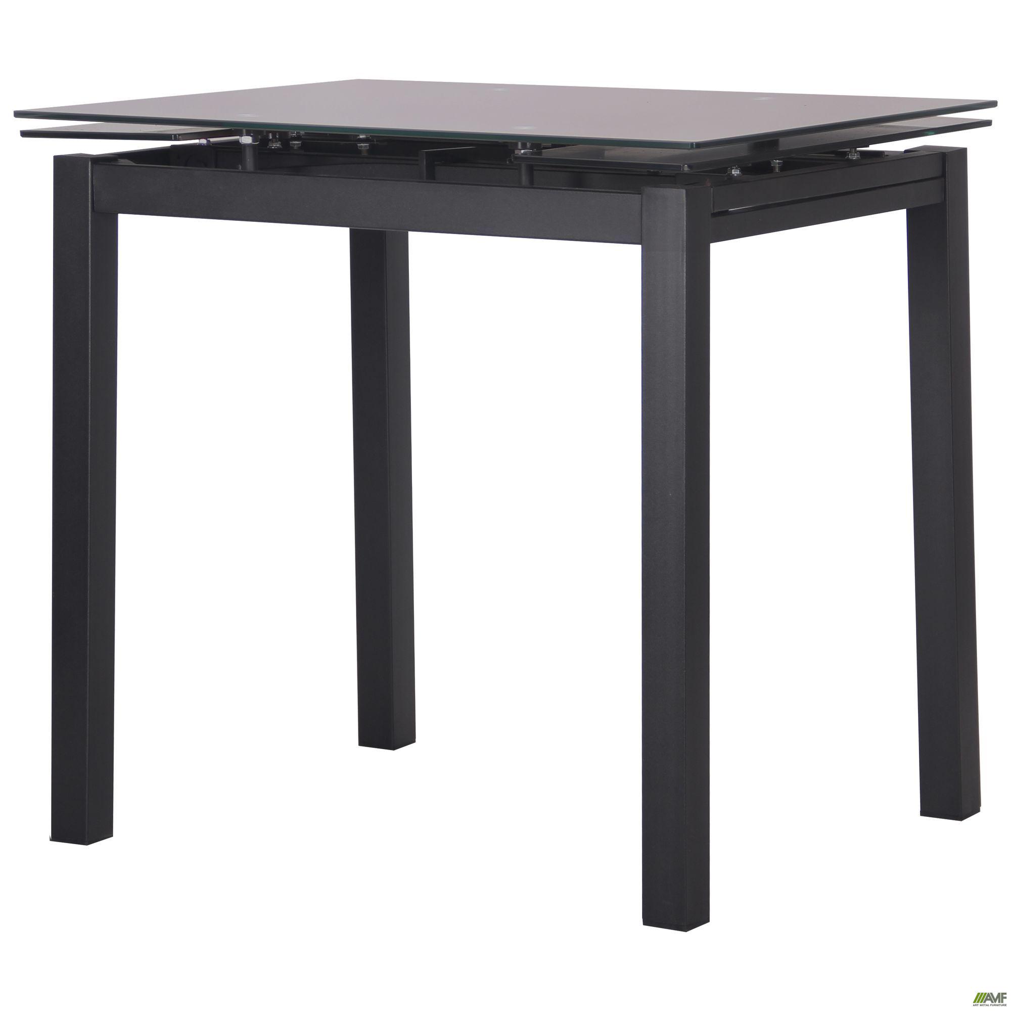 Стіл кухонний Карлос AMF розкладна сталь/загартоване скло 760х800 400х650 мм Чорний/Антрацит - фото 4 Стіл кухонний Карлос AMF розкладна сталь/загартоване скло 760х800 400х650 мм Чорний/Антрацит - фото 4
