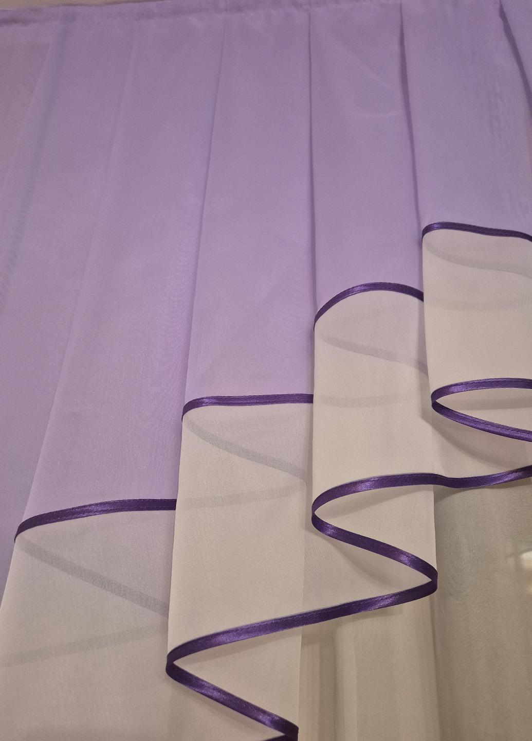 Ламбрекен асиметричний Firanka карниз 250 см Фіолетовий/Білий (20_9_2,5м) - фото 2