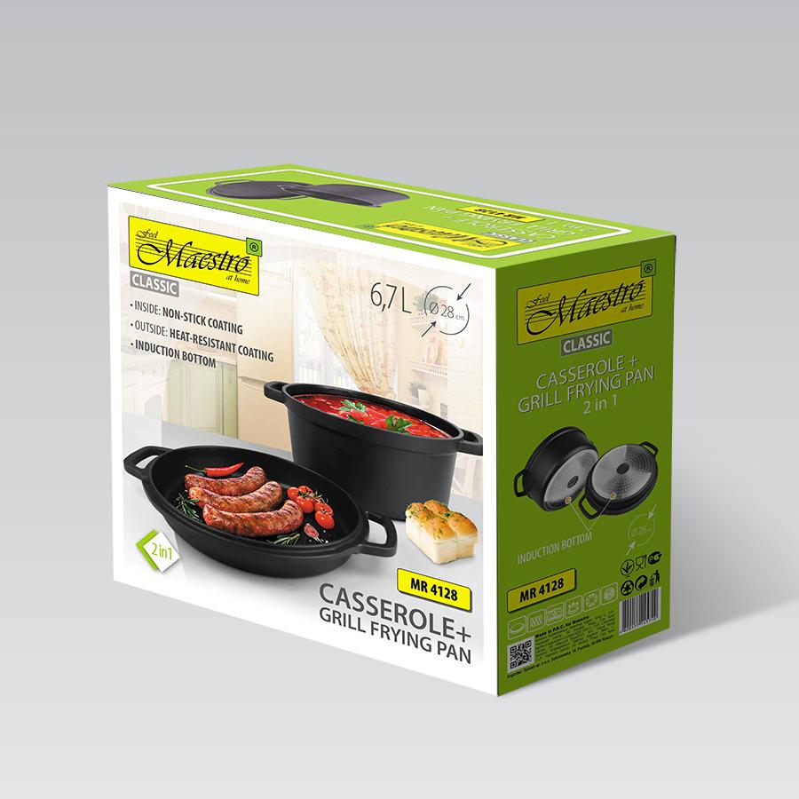 Каструля Maestro MR-4128 2в1 6,7 л 28 см (102720) - фото 4 Каструля Maestro MR-4128 2в1 6,7 л 28 см (102720) - фото 4