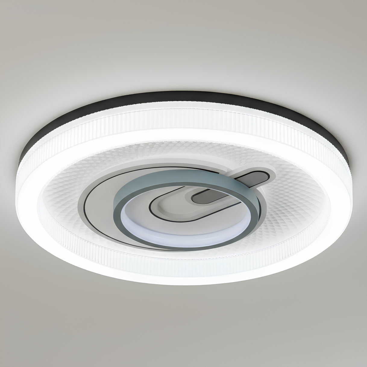 Люстра светодиодная Valeso 56W с металлическим каркасом и акриловым рассеивателем 6500K Белый/Серый (H-019)