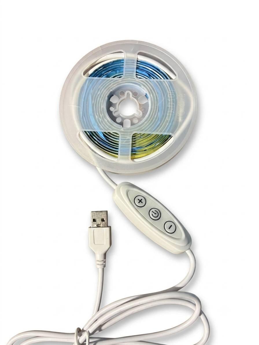 Світлодіодна стрічка COB USB 5 V 320 LED/м 6500 K холодний білий 2 м