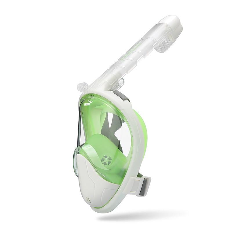 Маска для сноркелинга TheNice F2 EasyBreath-III с креплением для камеры L/XL Бело-Зеленый