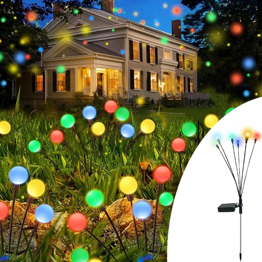 Фонарь на солнечной батарее садовый Светлячки 6 LED в грунт 70 см RGB (EX-sv6led-m) - фото 2 Фонарь на солнечной батарее садовый Светлячки 6 LED в грунт 70 см RGB (EX-sv6led-m) - фото 2