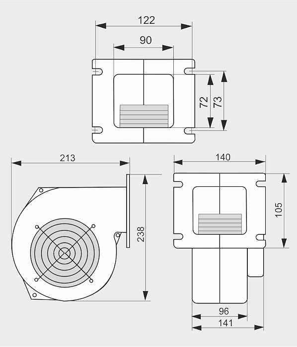 Вентилятор для котла нагнітальний Nowosolar NWS-140 (28414562) - фото 5