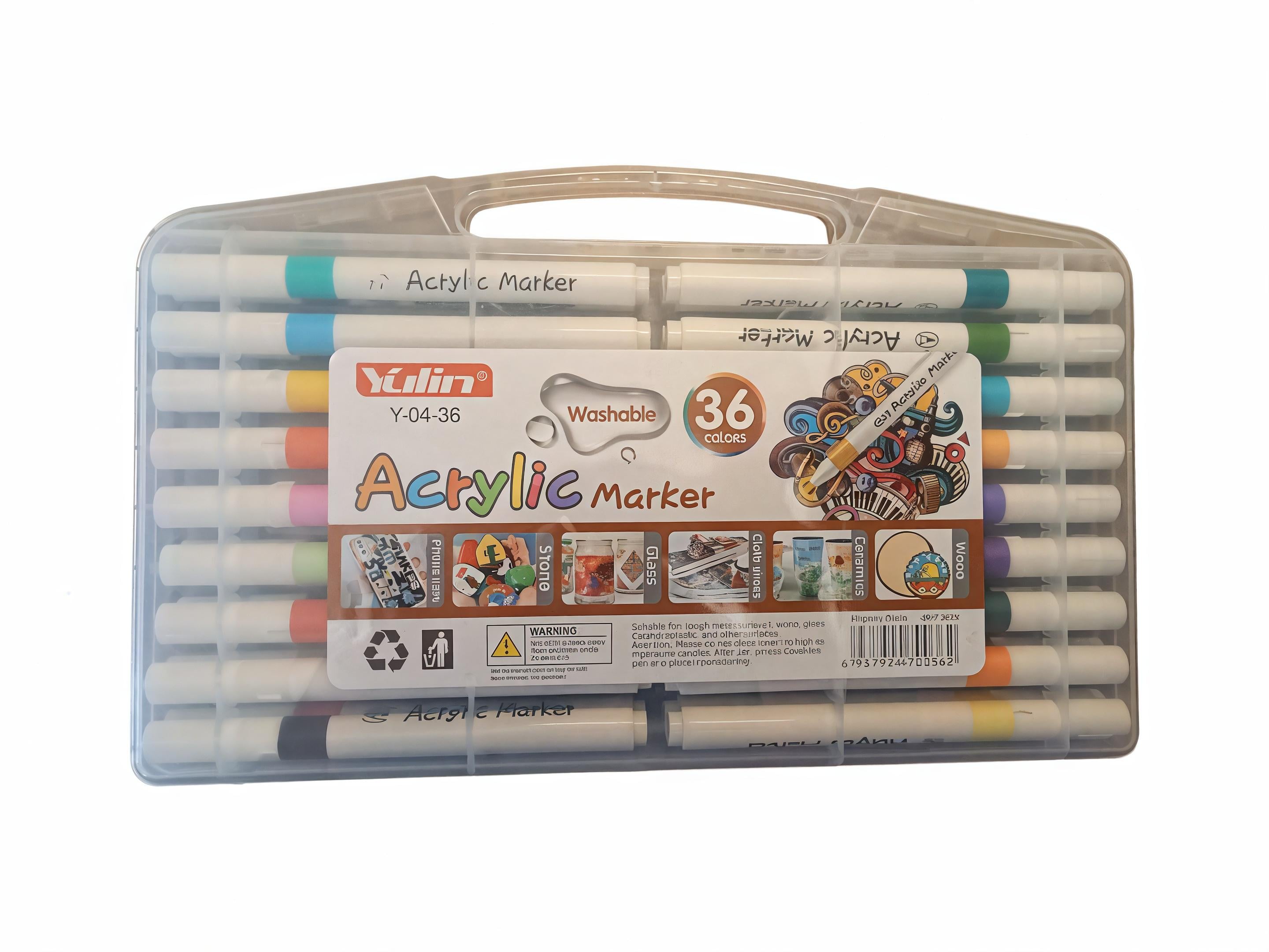 Маркеры акриловые Marker Acrylic Yulin Y-04-36 36 шт/уп. в кейсе (26468160)