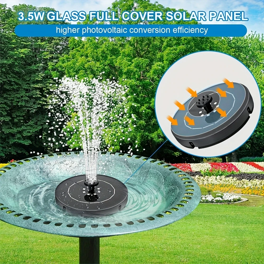 Фонтан садовий на сонячній батареї з акумулятором та підсвіткою 16 см 6 насадок (2667921076) - фото 4 Фонтан садовий на сонячній батареї з акумулятором та підсвіткою 16 см 6 насадок (2667921076) - фото 4