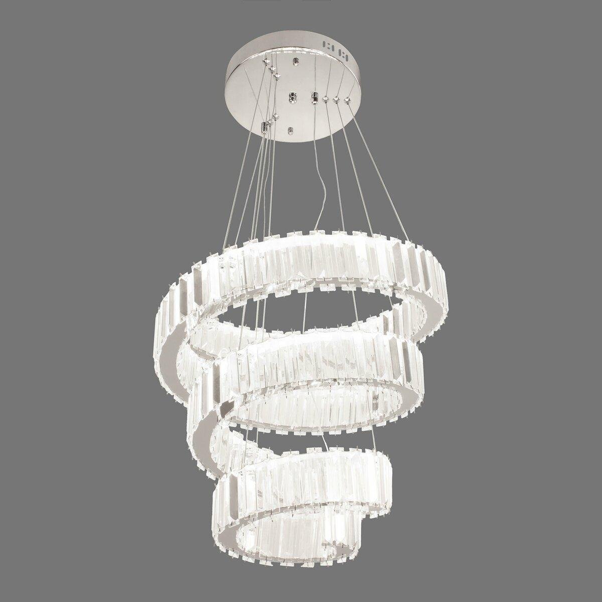 Люстра светодиодная Sirius со спиральным плафоном 96W 3000-6500К Хром (B E2073/96W)