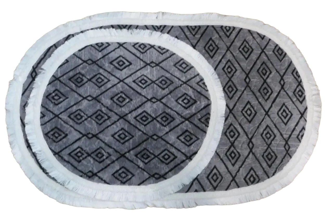 Набір килимків для ванної кімнати Carpet One 2 шт. (K101 grey) - фото 1