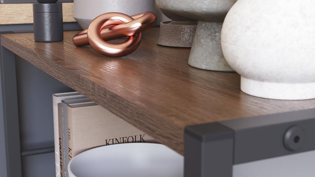 Етажерка Ferrum-decor Konekt 3/60 метал/ДСП Чорний/Бетон (FRD-104256) - фото 3 Етажерка Ferrum-decor Konekt 3/60 метал/ДСП Чорний/Бетон (FRD-104256) - фото 3