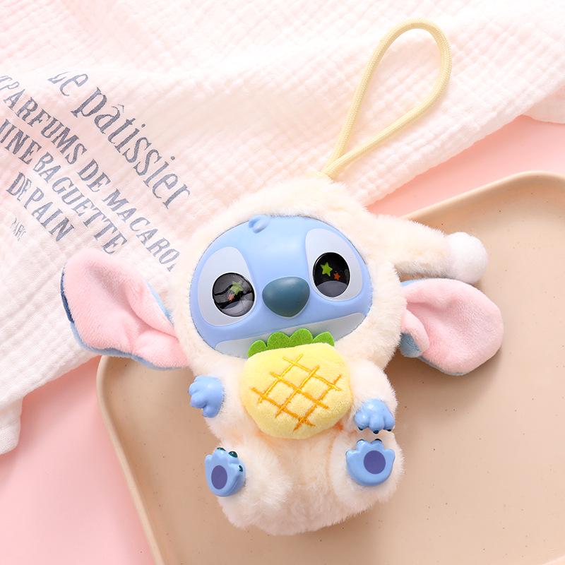 Мягкая игрушка-брелок детская Лабубу Стич Ананас 16 см (арт EPC14754M)