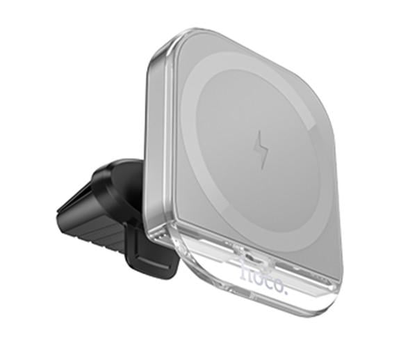 Держатель автомобильный магнитный Hoco HW17 с функцией беспроводной зарядки 15W 2A Black/Grey