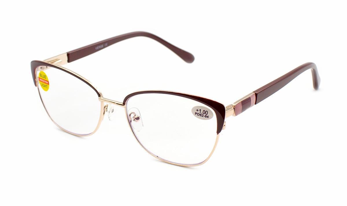 Окуляри для зору в металевій оправі Verse 24008-C2 Blue Blocker -4,50 (295041333)