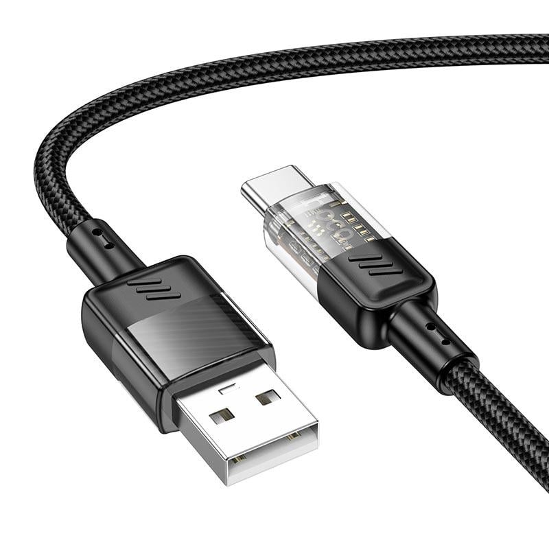 Кабель Hoco U129 USB-Type-C 3A 1,2 м Black (6dc7ae28) - фото 2