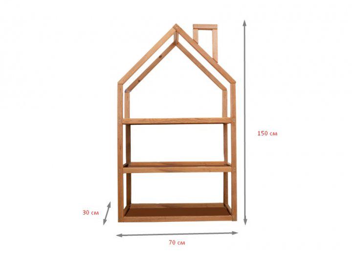 Шафа-будиночок дитяча Busy wood 70х30х150 см Натуральне дерево (HSHN4) - фото 6