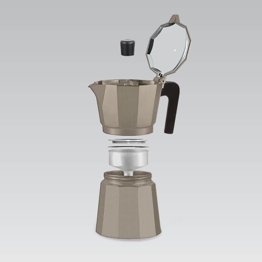 Гейзерна кавоварка Maestro Espresso Moka MR-1666-6 6 чашок Brown - фото 2