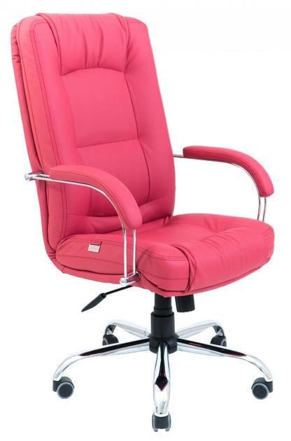 Офисное кресло руководителя AlbertoDesign Tilt М-1 хром прорезиненные колеса экокожа Lord Розовый (rch_chr_00029)