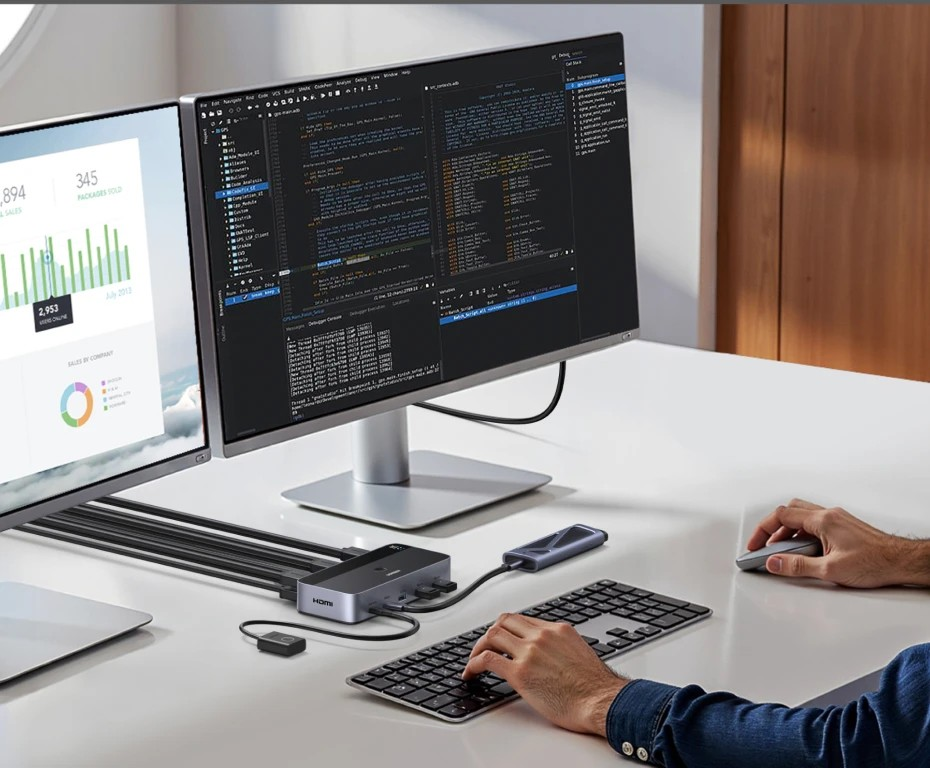 Коммутатор UGREEN HDMI-HDMI с поддержкой HDR 3D для 2 ПК Black (55455) - фото 14