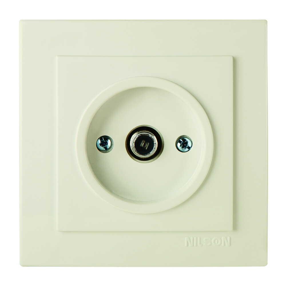 Розетка Nilson Touran одинарна SAT F-роз'єм Кремовий (24121065)