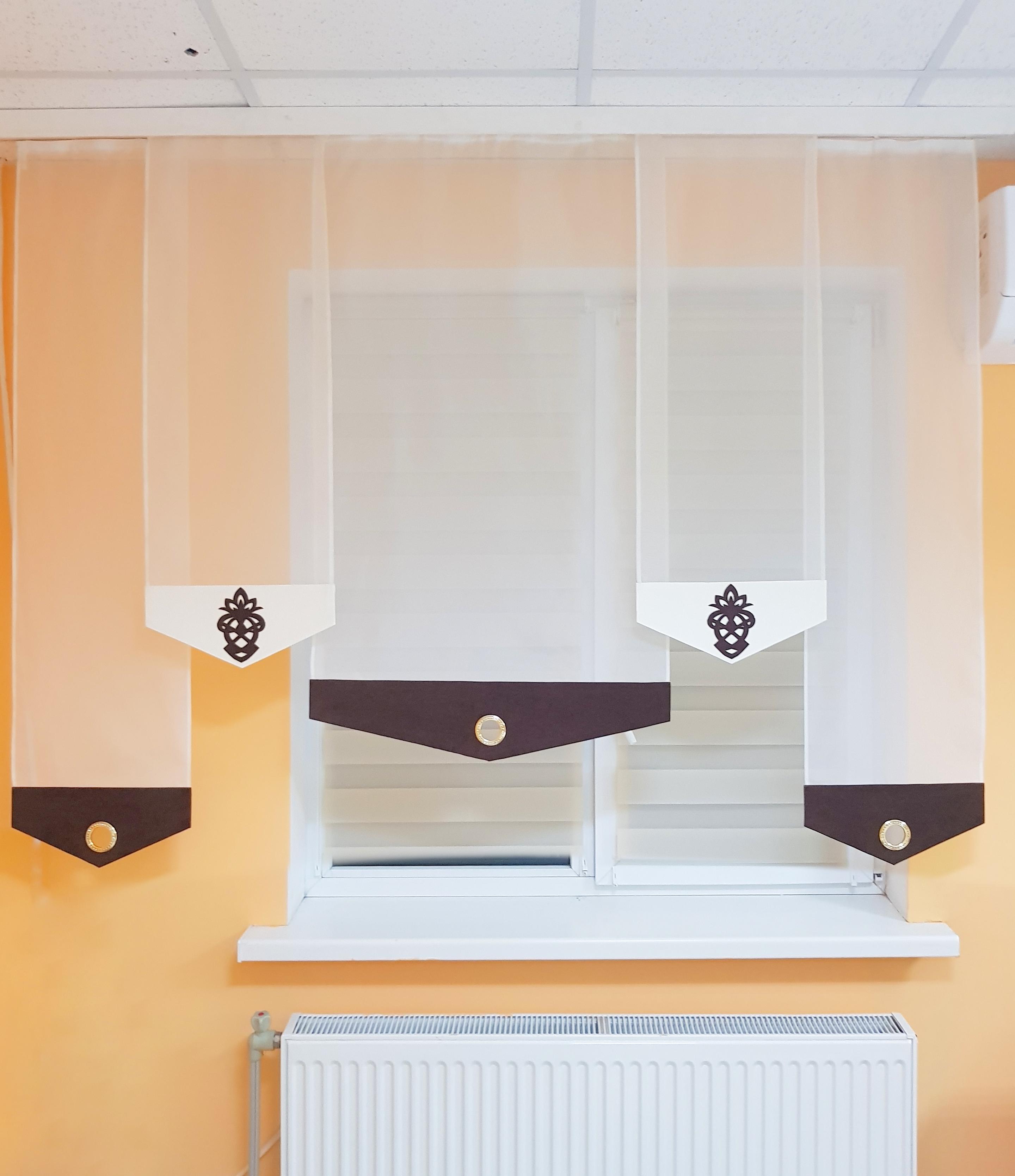 Комплект панельних фіранок Firanka Ажур 5 шт. карниз 200 см Молочний з коричневим (40_4п) - фото 5 Комплект панельних фіранок Firanka Ажур 5 шт. карниз 200 см Молочний з коричневим (40_4п) - фото 5