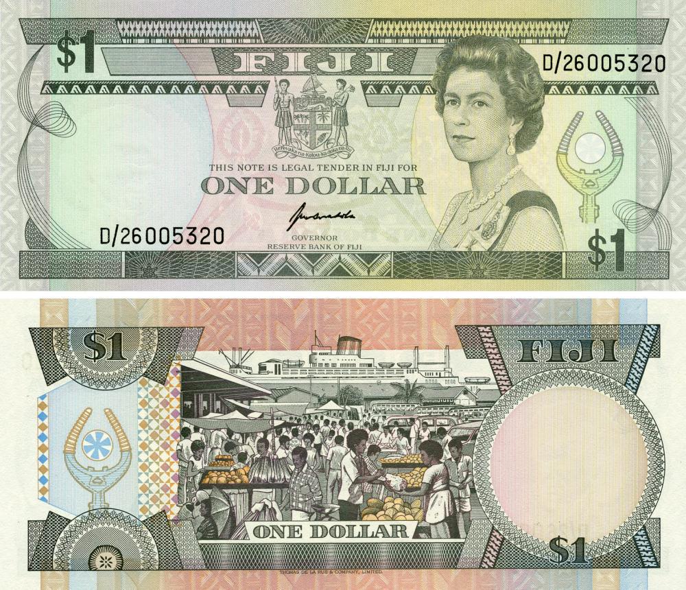 Коллекционная банкнота Фиджи 1 доллар 1993 UNC P89 (Б17947)