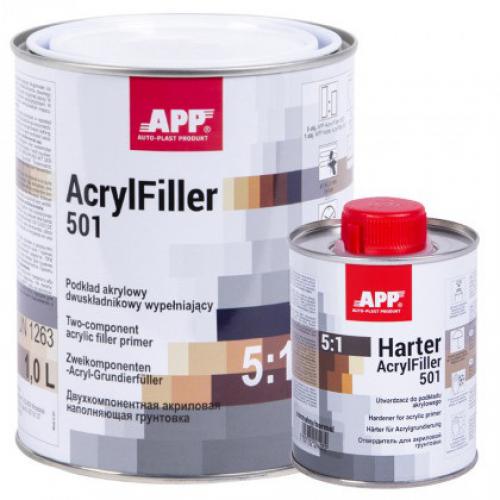 Грунтовка акриловый 2K HS Acrylfiller 5:1 1 л + 0,2 л Gray (370680) - фото 1