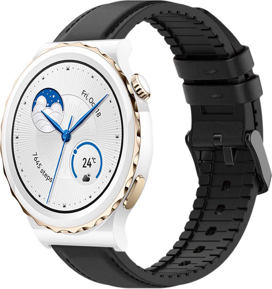 Ремінець шкіряний Tamyx для Huawei Watch GT3 Pro 43 мм Black (37982-2B)