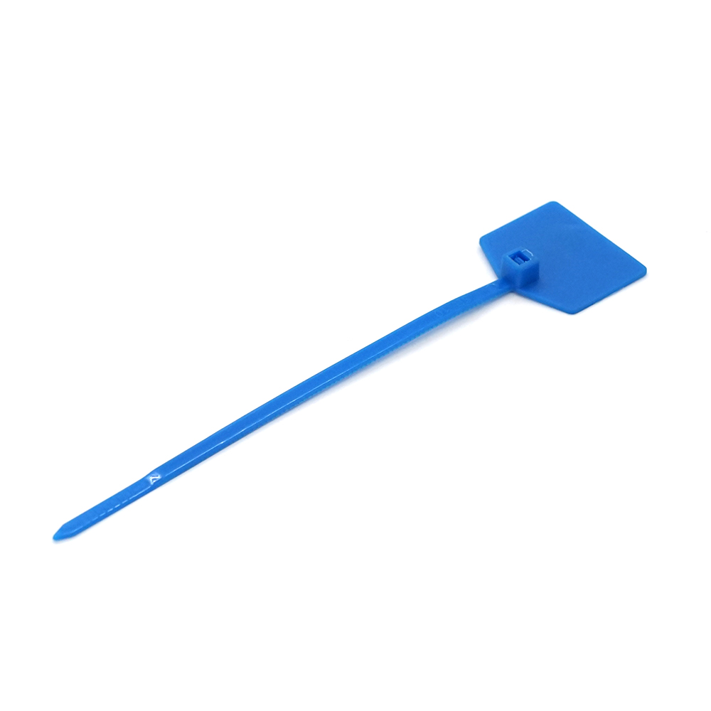 Стяжки нейлонові Voltronic з маркером для з'єднання кабелів нероз'ємні 500 шт. 3х100 мм Синій (21156)