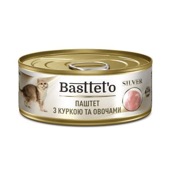 Корм для кошек влажный Basttet'o Silver Паштет с курицей и овощами 85 г (Бт0051)