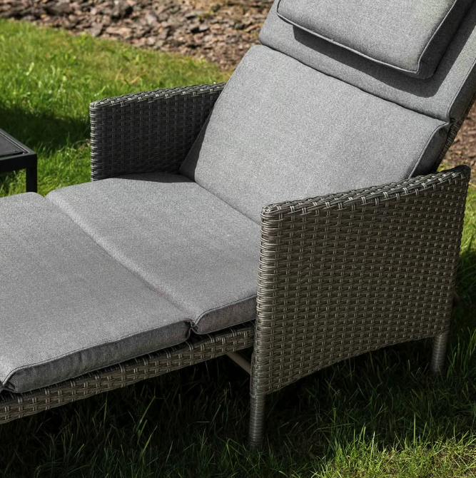 Шезлонг садовый Di Volio Breso из ротанга Серый (4508) - фото 5 Шезлонг садовый Di Volio Breso из ротанга Серый (4508) - фото 5