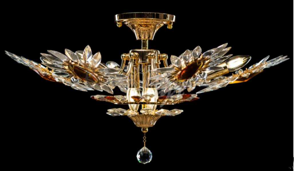 Хрустальная люстра L321670H30L9 Белый/Золото/Коричневый (AN000466)