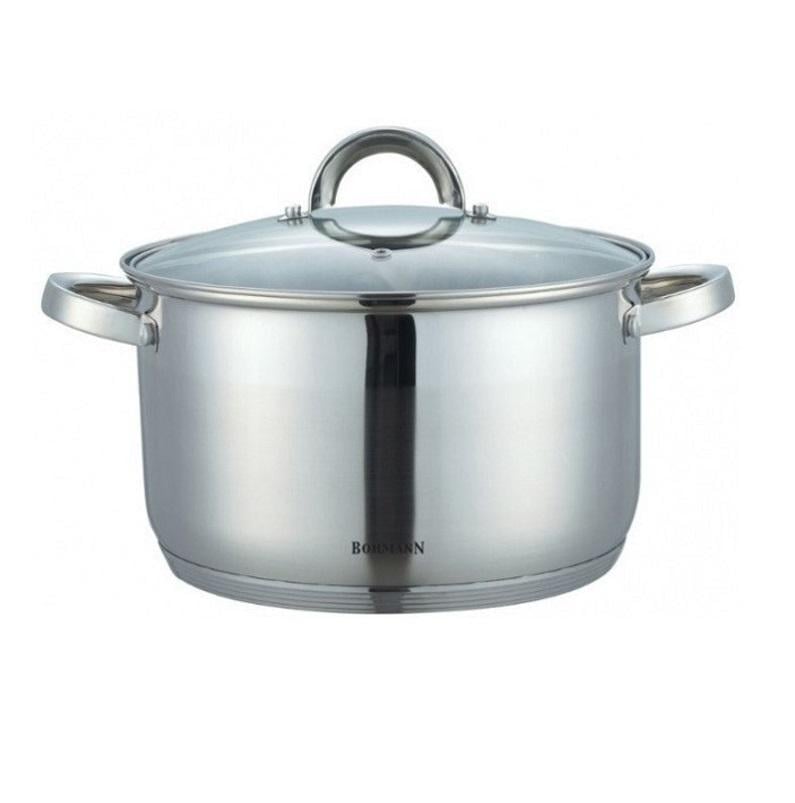 Каструля нержавійка з кришкою Bohmann 22 см, 5 л